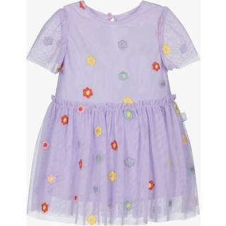Stella McCartney Kids Baby embroidered floral tulle dress - purple - M 12