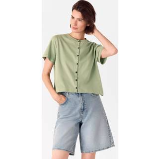 Whistles Whistles T-shirt med rund hals og knapper