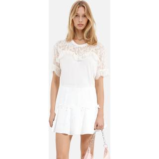 The Kooples The Kooples kortærmet 100% bomulds-T-shirt med blondeindlæg