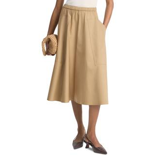 Vince Cotton-blend midi skirt - beige - XL