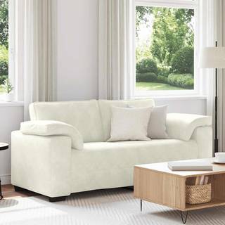 elskovssofa 140 cm fløjl cremefarvet