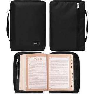 Kristne kunst gaver m?nd eller kvinders bibelovertr?k sikker lynl?s Jesus fisk sort l?rred stort