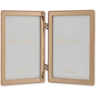 4x6 hængslede dobbeltstøbte metalbillede rammer guldklassisk perle design