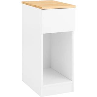 SoBuy Natbord med skuffe og hylde - Hvid - 25x40x60 cm