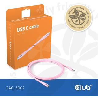 CLUB 3D Lifestyle USB-C Kabel  PD 240W,20Gbps  2m pink  St/St retail