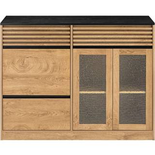 SoBuy Køkkenvogn med Mikrobølgehylde - Brun Vintage