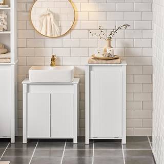 SoBuy Vaskemaskineskab Hylde BZR100-W Hvid