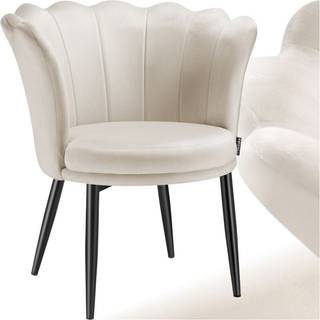 Sofa Stella, tyk polstring, 67x64x76cm - Velour creme/sort