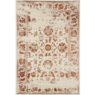 KIRA Creme/Orange Tæppe - Rektangulær / 60x120 cm / Hvid