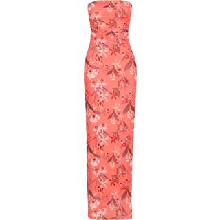 South Beach South Beach Orange Printed Mesh Strapless Maxi Dress