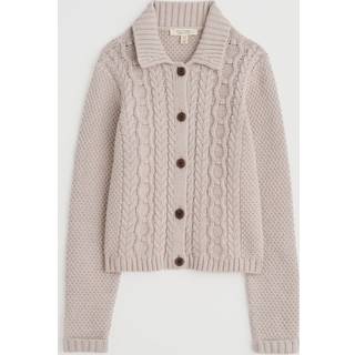 Seasalt Cornwall Seasalt Cornwall Natural 100% Cotton Forest Ridge Cable Knit Collared Cardigan