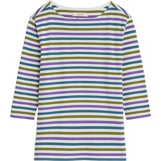 Seasalt Cornwall Seasalt Cornwall Cornish Pansy Stripe Sailor 3/4 Sleeve Cotton Top