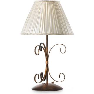 Bordlampe Grande Odino, 1 lyskilde, bronzefarvet, tekstil