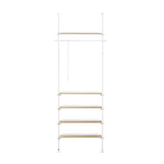 SoBuy Garderobestativ KLS15-WN - Justerbart Telescopregal