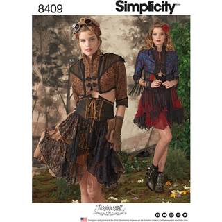 Enkelhed 8409 Women's Western Steampunk Costume Cosplay Sygem?nster St?rrelser 14-22