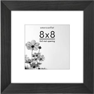 AMERICANFLAT 8X8 Billedramme med knust -resistent glas - Brug som 5x5 ramme med Mat eller 8x8 ramme uden Mat - Hudson Collection - bred fotoramme