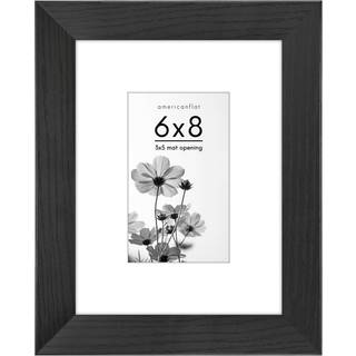 AmericanFlat 6x8 Picture Frame med knust -resistent glas - Brug som 3x5 ramme med Mat eller 6x8 ramme uden Mat - Hudson Collection - Bred fotoram