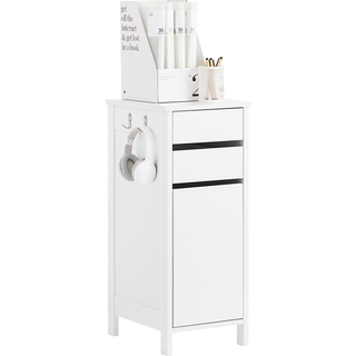 SoBuy printerbord FWT108-W - Hvidt, smalt opbevaringsskab