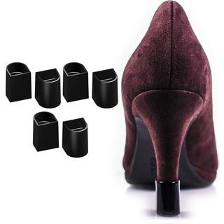 Heel Hunks Black H4 12,5 mm h?l Cap Protector Udskiftningstips til h?je h?lsko og stiletto - Anti -Slip and For Grass - (5 par)