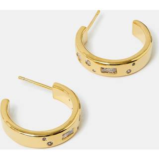 Angels By Accessorize Angels By Accessorize Gold 14ct Plated Sparkle Chunky Hoop Earrings