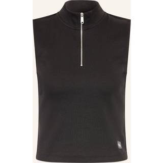 Sleeveless Quarter Zip Top - Black - L