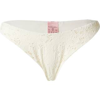 Hunkemöller Hæklet bikiniunderdel med høj benudskæring hvid - XL