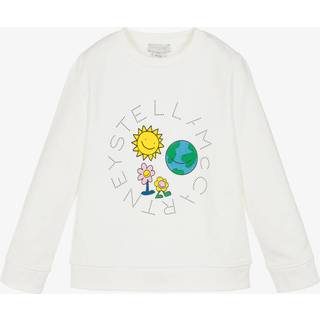 Stella McCartney Kids Logo printed cotton jersey sweatshirt - white - Y 4