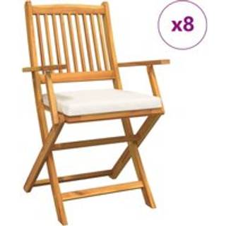 Sammenklappelig Stol Med Pude 8 Dele Hvid 49 X 57.5 X 92Cm