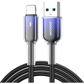 Joyroom USB-A til Lightning-kabel hurtigopladning 3A, 1,2 m - sort/lilla