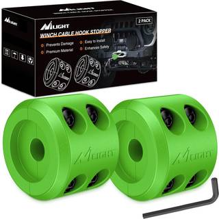 Nilight vinsch stopper til ATV UTV lastbil SUV vinsj kabel krog gummi stopper 2 pakke beskyttende trækkrog syntetisk reb vinsch tilbehør reb linj