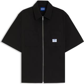 Oversize fit skjorte med lynlås foran