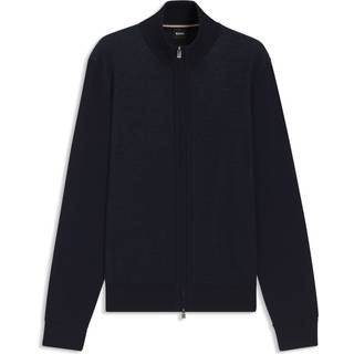 Cardigan i ny uld med lynlås