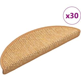 selvklæbende trappemåtter 30 stk. 56x17x3 cm sisal-look sisal