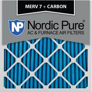 Nordic Pure 16x16x1 (15 3/4 x 15 3/4 x 3/4) Plisserede luftfiltre Merv 7 Plus Carbon 6 Pack