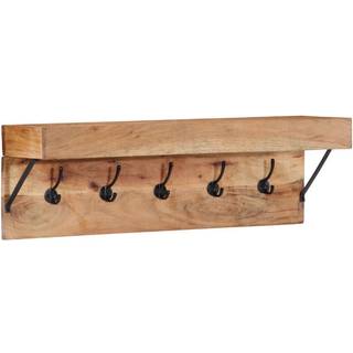 Knagerække Med Hylde Brun 73 X 19 X 23 Cm Massivt Akacietræ