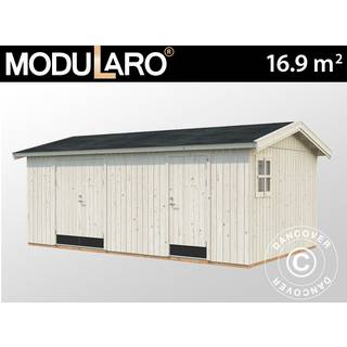 Redskabsskur Redskabsrum Haveskur i træ m/gulv, 5,61x3,3x2,61m, 16,9m², Natur