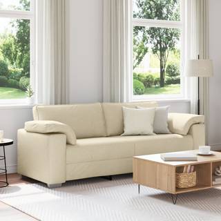 Sofa Creme 219 x 77 x 82 cm Stof