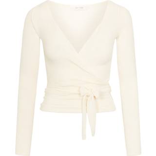Anne wool slå om bluse - Off white Small