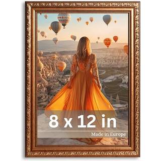 Victor Picture Frame Chagall 8x12 Brown Gold - Vintage Picture Frames With Shutter Proof Acrylic Glass - 8 X 12 Photo Frame - Brown Picture Frame