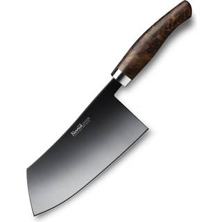 Nesmuk Janus Chinesisches Kochmesser 18 cm - Niobstahl mit DLC-Beschichtung - Griff Walnuss Maserholz - Braun