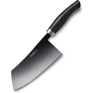 Nesmuk Janus Chinesisches Kochmesser 18 cm - Niobstahl mit DLC-Beschichtung - Griff Mooreichenholz - Schwarz