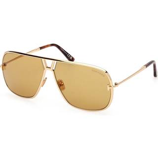 TOM FORD Mand FT1204 STAVROS 30E Solbriller Metal Guld Brun Firkantet Normal