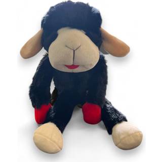 Multipet 14-tommer sort Lamb Chop plys hundelegetøj med pipelyd — Blødt, holdbart og sikkert til hunde i alle størrelser