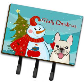 """" Caroline's Treasures BB1858TH68 Snowman med fransk bulldog -snor eller nøgleholder stor flerfarvet """"