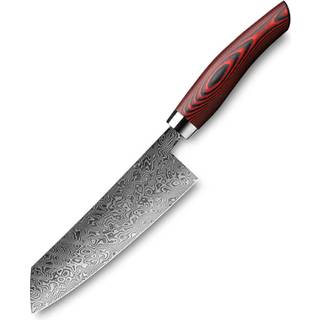 Nesmuk Exklusiv C 90 Damast Kochmesser 14 cm - Griff Micarta rot - Rot