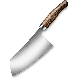 Nesmuk Soul Chinesisches Kochmesser 18 cm - Niobstahl - Griff Karelische Maserbirke - Braun,Silber