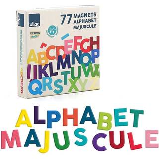 Magnetbogstaver af træ - Store, 77 dele