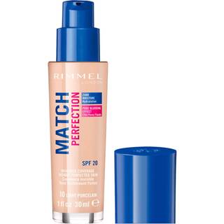Rimmel Match Perfection Flydende foundation SPF 20 Skygge 010 Ligh Porcelain 30 ml - 30 ml