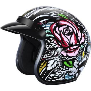 Daytona Helmets 3/4 Shell Open Face Motorcykelhjelm - DOT -godkendt Letvægt & behageligt vintage -design til Scooter Cruiser & Street Bikes - Jus