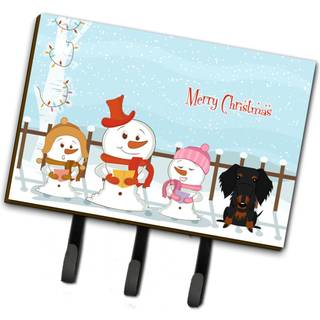 """" Caroline's Treasures Merry Christmas Carolers Wire Haired Dachshund Black Tan Leash eller Key Holder BB2458TH68 Triple Multicolor """"